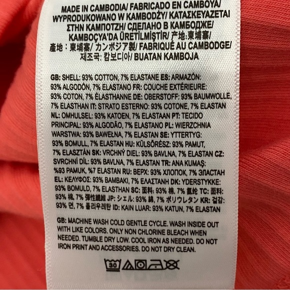 Vans Coral Orange Ribbed Crop Top Tee Skater Size Medium - Picture 4 of 4